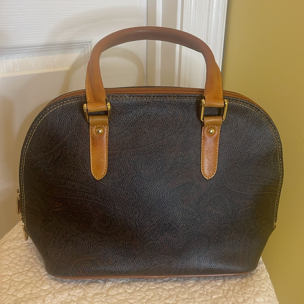 Vintage Pierre Balmain Canvas/Leather Handbag!